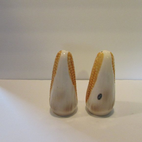 vintage Japan ceramic corn on the cob shape salt and pepper holders with tray - Picture 9 of 10